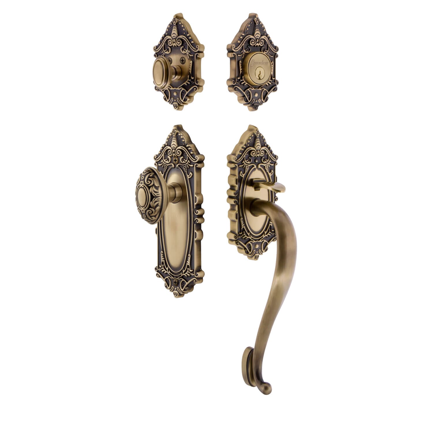 Grande Victorian Plate S Grip Entry Set Grande Victorian Knob in