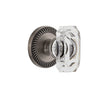 Newport Rosette with Baguette Clear Crystal Knob in Antique Pewter