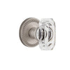 Newport Rosette with Baguette Clear Crystal Knob in Satin Nickel