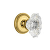 Newport Rosette with Biarritz Crystal Knob in Polished Brass