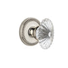 Newport Rosette with Burgundy Crystal Knob in Polished Nickel
