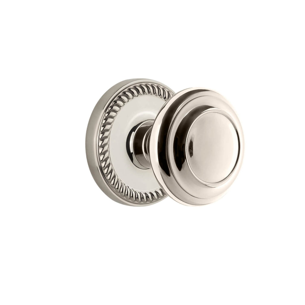 Newport Rosette with Circulaire Knob in Polished Nickel