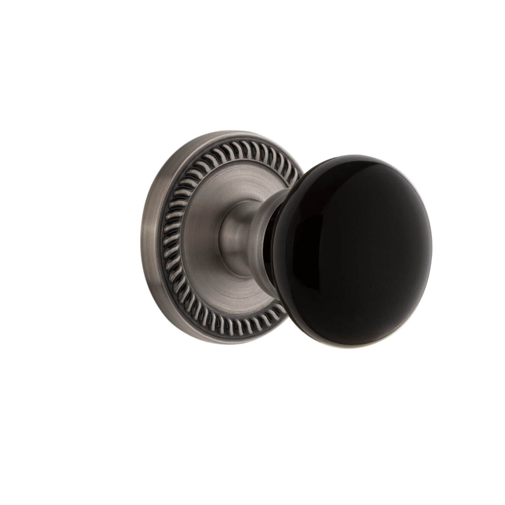 Newport Rosette with Coventry Knob in Antique Pewter