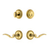 Newport Rosette Entry Set with Bellagio Lever in Lifetime Brass