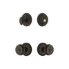 Newport Rosette Entry Set with Bouton Knob in Timeless Bronze