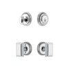 Newport Rosette Entry Set with Carre Knob in Bright Chrome