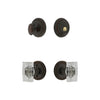 Newport Rosette Entry Set with Carre Crystal Knob in Timeless Bronze