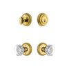 Newport Rosette Entry Set with Chambord Crystal Knob in Lifetime Brass