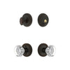 Newport Rosette Entry Set with Chambord Crystal Knob in Timeless Bronze