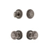 Newport Rosette Entry Set with Circulaire Knob in Antique Pewter