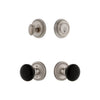 Newport Rosette Entry Set with Coventry Knob in Satin Nickel