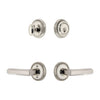 Newport Rosette Entry Set with Carre Lever in Polished Nickel