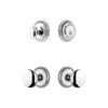 Newport Rosette Entry Set with Fifth Avenue Knob in Bright Chrome