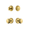 Newport Rosette Entry Set with Fifth Avenue Knob in Lifetime Brass