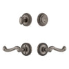 Newport Rosette Entry Set with Newport Lever in Antique Pewter