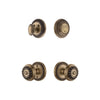 Newport Rosette Entry Set with Parthenon Knob in Vintage Brass