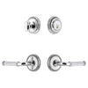 Newport Rosette Entry Set with Soleil Lever in Bright Chrome