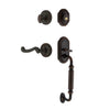 Newport Rosette F Grip Entry Set Newport Lever in Timeless Bronze