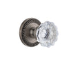 Newport Rosette with Fontainebleau Crystal Knob in Antique Pewter