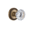 Newport Rosette with Fontainebleau Crystal Knob in Vintage Brass