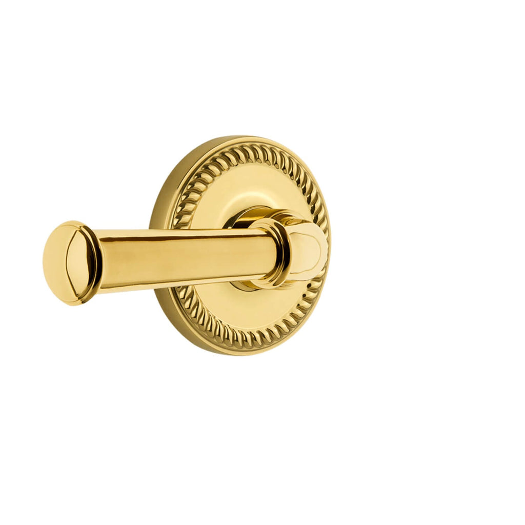 Newport Rosette with Georgetown Lever in Polished Brass