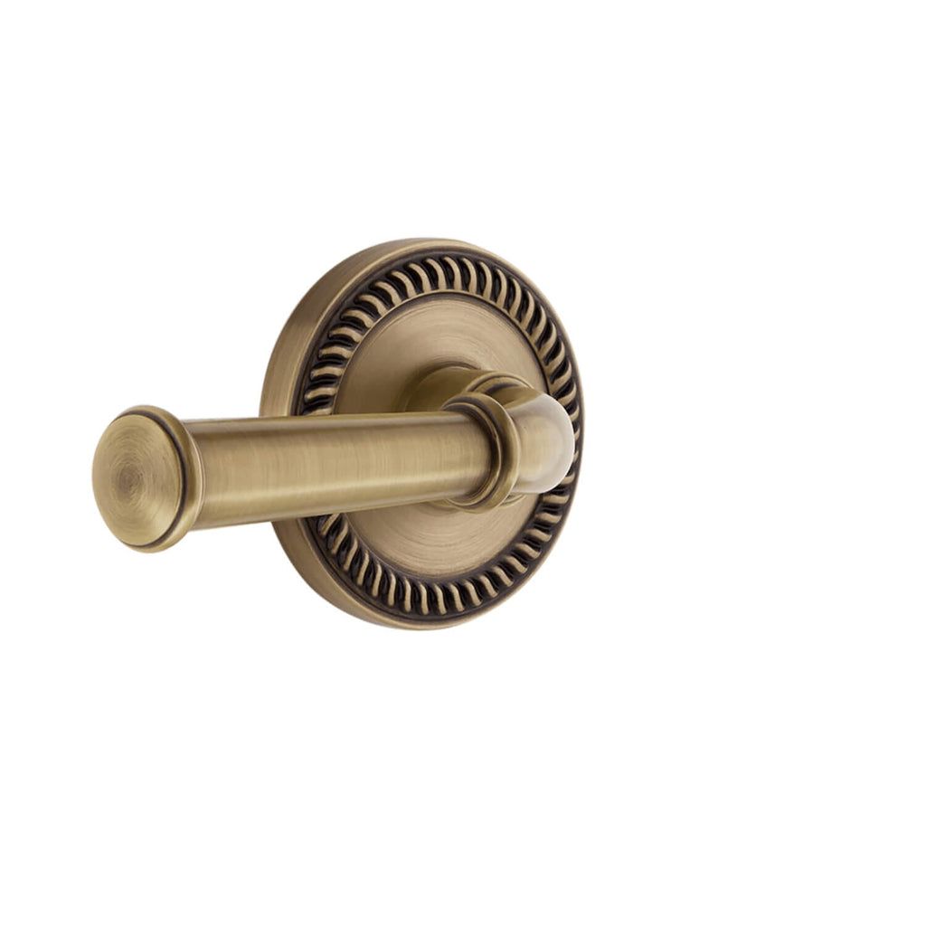 Newport Rosette with Georgetown Lever in Vintage Brass