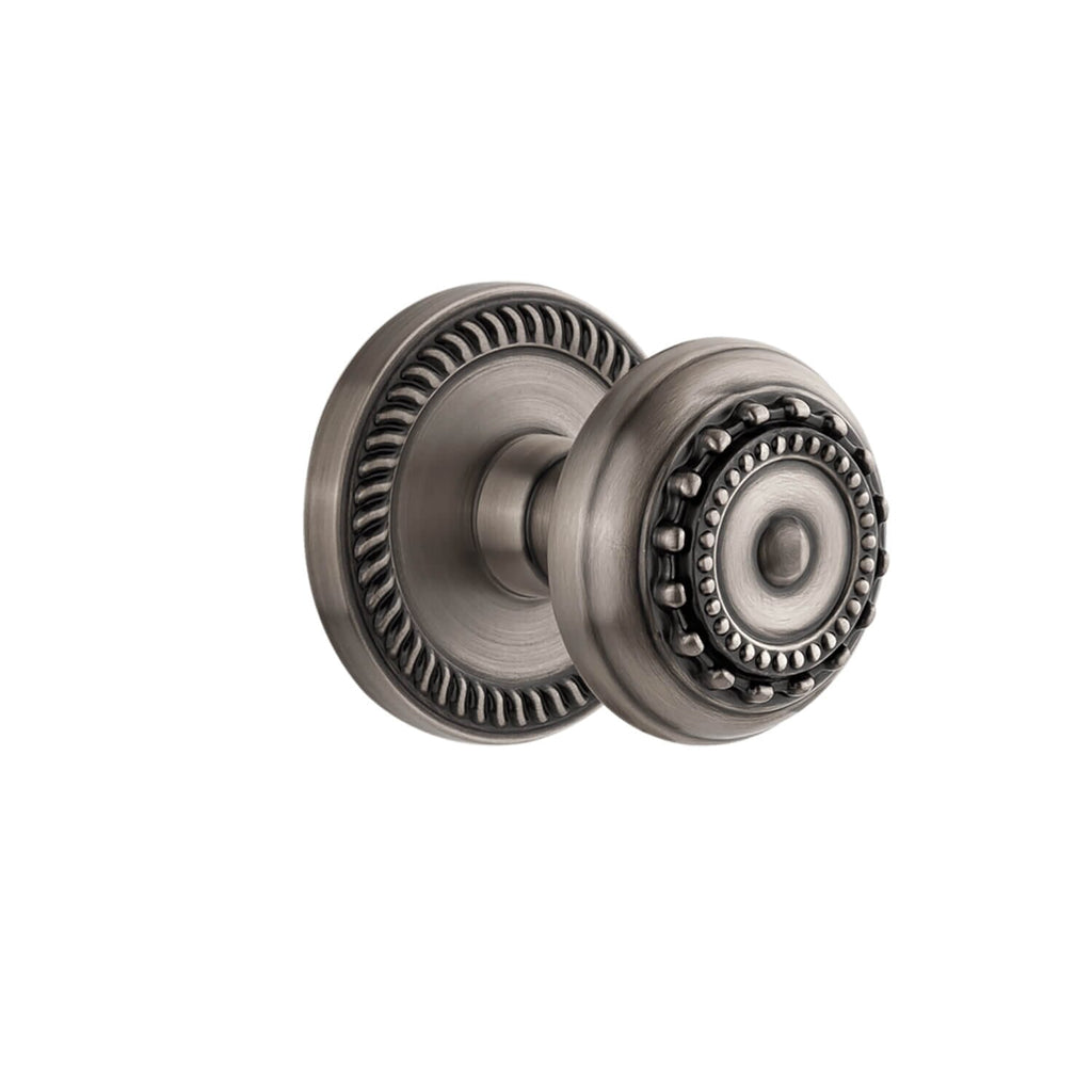 Newport Rosette with Parthenon Knob in Antique Pewter