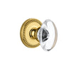 Newport Rosette with Provence Crystal Knob in Polished Brass