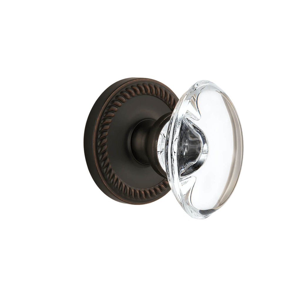 Newport Rosette with Provence Crystal Knob in Timeless Bronze