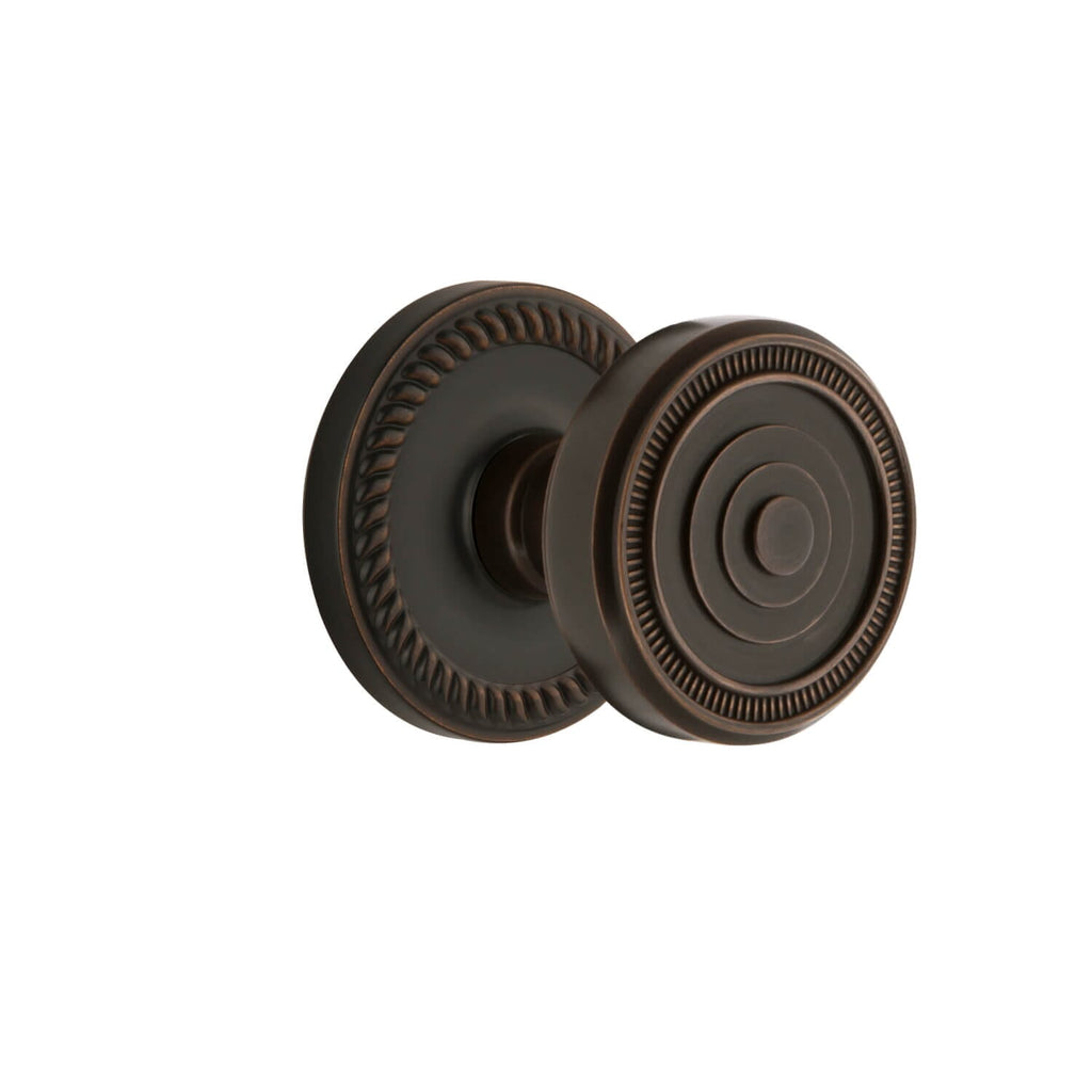 Newport Rosette with Soleil Knob in Timeless Bronze