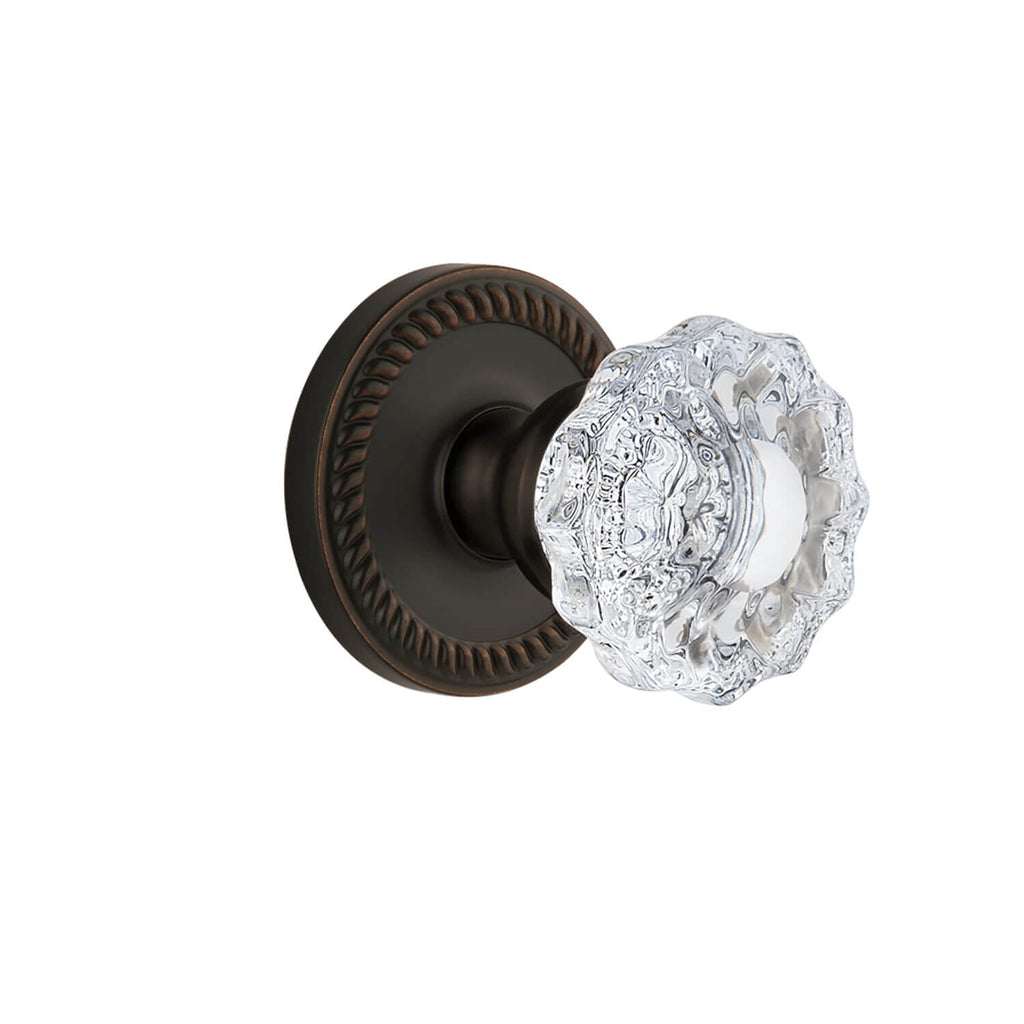 Newport Rosette with Versailles Crystal Knob in Timeles Bronze