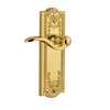 Parthenon Long Plate with Bellagio Lever in Polished Brass