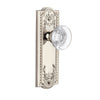 Parthenon Long Plate with Bordeaux Crystal Knob in Polished Nickel