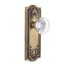 Parthenon Long Plate with Bordeaux Crystal Knob in Vintage Brass