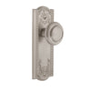 Parthenon Long Plate with Circulaire Knob in Satin Nickel