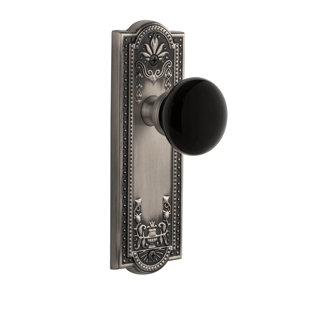 Parthenon Long Plate with Coventry Knob in Antique Pewter