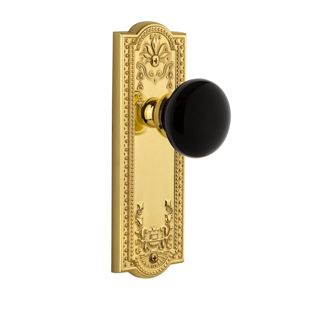 Parthenon Long Plate with Coventry Knob in Polished Brass