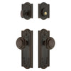 Parthenon Long Plate Entry Set with Circulaire Knob in Timeless Bronze