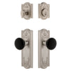 Parthenon Long Plate Entry Set with Coventry Knob in Satin Nickel