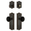 Parthenon Long Plate Entry Set with Coventry Knob in Timeless Bronze