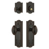 Parthenon Long Plate Entry Set with Eden Prairie Knob in Timeless Bronze