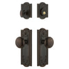 Parthenon Long Plate Entry Set with Fifth Avenue Knob in Timeless Bronze