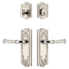 Parthenon Long Plate Entry Set with Georgetown Lever in Polished Nickel