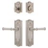 Parthenon Long Plate Entry Set with Georgetown Lever in Satin Nickel