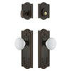 Parthenon Long Plate Entry Set with Hyde Park Knob in Timeless Bronze