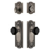 Parthenon Long Plate Entry Set with Lyon Knob in Antique Pewter