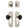 Parthenon Long Plate Entry Set with Lyon Knob in Polished Nickel