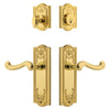 Parthenon Long Plate Entry Set with Newport Lever in Lifetime Brass