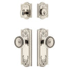 Parthenon Long Plate Entry Set with Soleil Knob in Polished Nickel