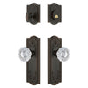 Parthenon Long Plate Entry Set with Versailles Crystal Knob in Timeless Bronze